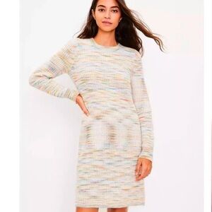 LOFT Rainbow Spacedye Sweater Dress Size X-Small
